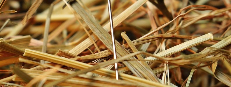Needle in a haystack represents finding an Outlook email in a pst file.