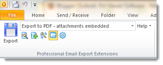 MessageExport Outlook toolbar