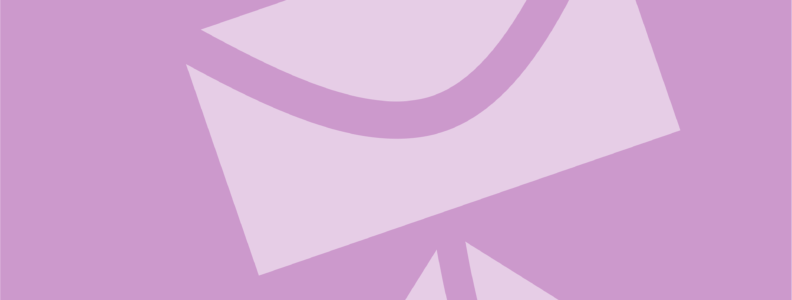 Envelopes representing email on purple background