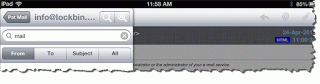 Search box for Pst Mail. Search Pst file on Apple iPad