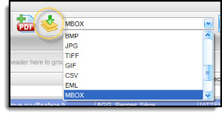 Image shows selection of the MBOX export option in Pst Viewer Pro.
