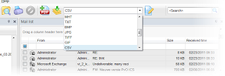 Image shows email selected in the mail list, and the CSV profile chosen from the Pst Viewer Pro toolbar.