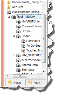 Image shows a ost file opened in Pst Viewer Pro, and the resulting folder structure.