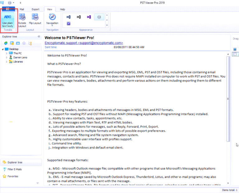 Viewing and Printing HTML Emails in Text Formatting – Viewer for ...